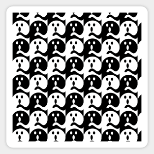 Ghost Tessellation Pattern (Black and White) Magnet